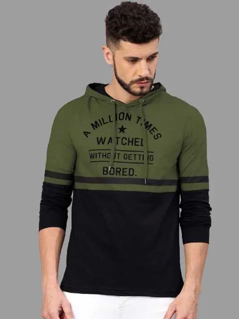 Casual Sweatshirt for Men (Olive, XL) (S12)