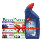 Captain Shine Toilet Cleaner 1 L + Purodo Air Freshner Blocks- Lavender, Jasmine, Sandal & Rose (Pack of 4)