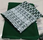 Georgette Solid Saree For Women, Green