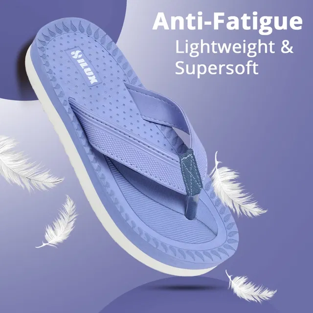 Solid Flip-flops for Women (Blue, 7)