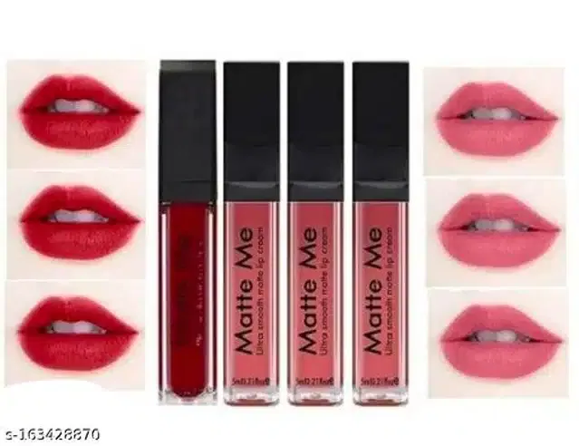 Matte Me Liquid Lipsticks (Maroon & Nude, Pack of 4)