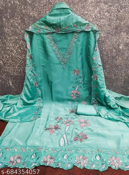 Silk Blend Punjabi/All Over Suits for Women (Multicolor, Un Stitched)