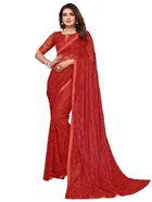 Net Solid Saree for Women 