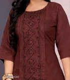 Solid Cotton Blend Kurti for Women 