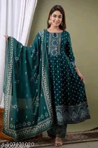 Rayon Printed Kurta with Pant & Dupatta for Women 