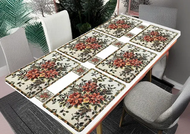 PVC Placemats for Dining Table (Multicolor, Pack of 6)