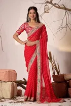 Bandhani Printed Saree for Women 