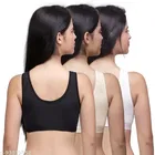 Cotton Blend Solid Non-Padded Bras for Women, Pack of 3 