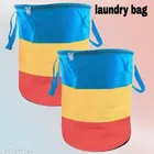 Cotton Laundry Basket, Blue ,  