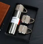 Stainless Steel Vacuum Flask Set with 2 Steel Cups 