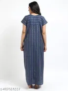 Satin Soft & Attractive Nightdress for Women & Girls , Blue 
