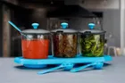 Achar & Spice Jars Set with Spoons & Holder 