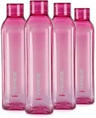 CELLO Venice Plastic Water Bottle Unbreakable and Hygienic 1 Litre (Pink, Pack of 4)