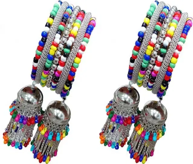 Alloy Oxidised Bracelet for Women & Girls (Multicolor, Pack of 2)