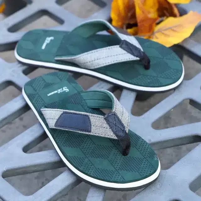 Flip Flops for Men (Green, 8)