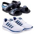 Combo of Sports Shoes with Sandals for Men (Multicolor, 6) (Set of 2)