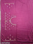Georgette Embroidered Saree For Women, Purple