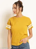 Half Sleeves Top for Women (Mustard, S)