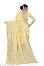 Linen Zari Woven Saree for Women 