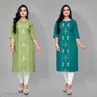 Botanical Cotton Kurti for Women, Pack of 2 