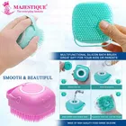 Majestique Bath Silicone Shower Scrubber with Soap Dispenser 