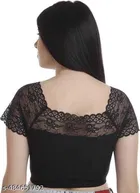 Lycra Solid Blouse for Women, Black 