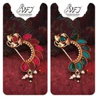 Alloy Nath Nosepins for Women (Multicolor, Pack of 2)