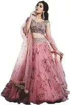 Net Embroidred Semi Stiched Lehenga Choli for Women 