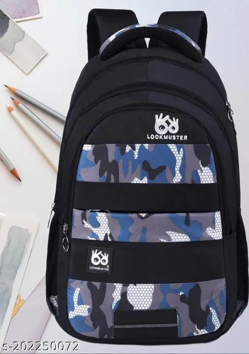 Nylon Backpack for Men & Women, Black