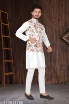 Cotton Button Kurta Set for Men 