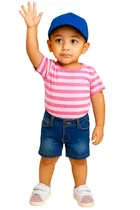Cotton Stripes Clothing Set for Boys, Pink 