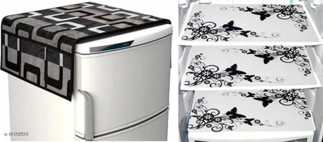 Fridge Cover Set (Black, Set of 5)