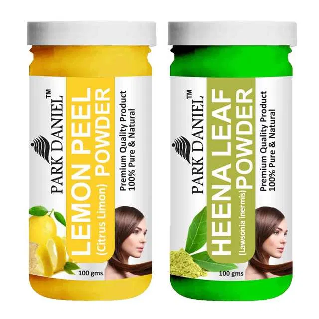 Park Daniel 100% Pure & Natural Lemon Peel Powder & Heena Leaf Powder (Pack Of 2, 100 g) (SE-1052)