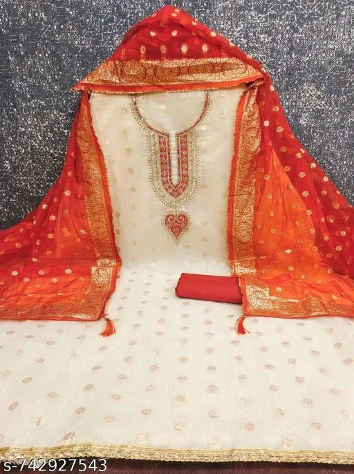 Silk Blend Punjabi/All Over Suits for Women (Multicolor, Un Stitched)
