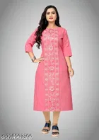 Floral Embroidered Cotton Blend Kurti for Women 