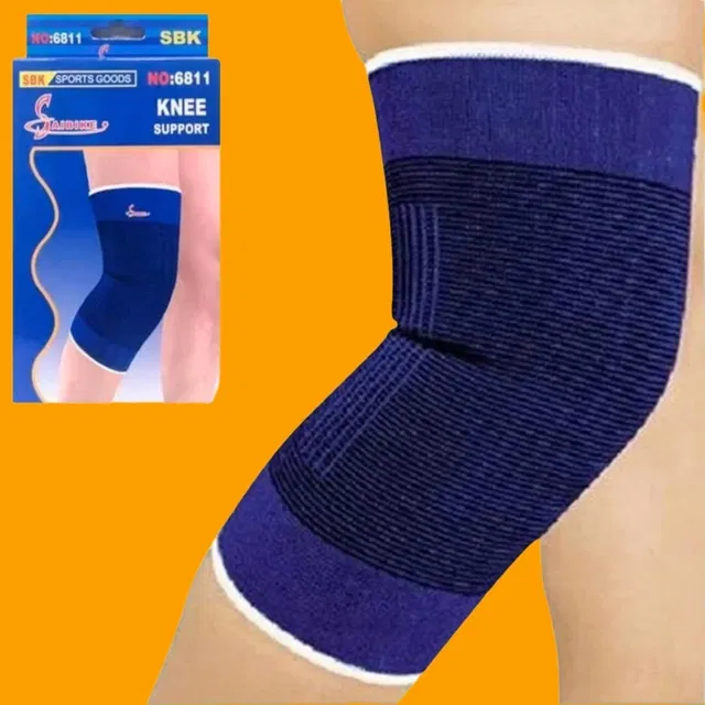 Polyester Solid Knee Sleeves for Women (Blue, Set of 1)