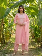 Lace Border Solid Kurta Set for Women 