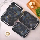 Premium Honeycomb Design Plastic Trays, Set Of 3