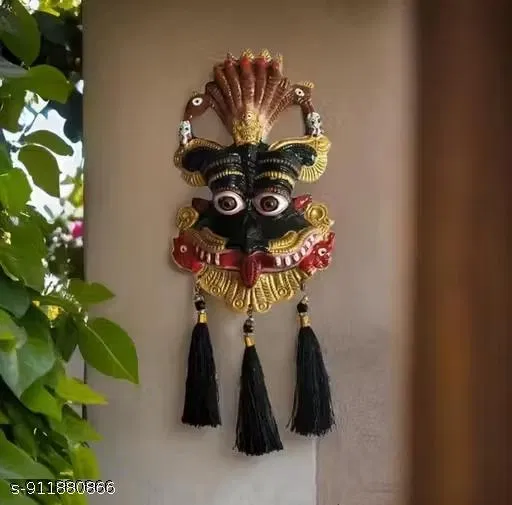 Metal Narsingh Kirtimukha Wall Hanging Showpiece (Black)