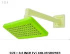 Plastic Shower Head (3x6 inches) with Arm Complete Shower Set (Green, Set of 1)