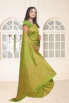Jacquard Woven Design Saree for Women, Green 