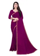Lycra Blend Solid Saree for Women 