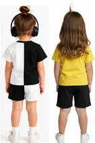 Graphic Print Cotton Blend Clothing Set for Girls, Pack of 2 
