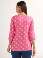 Ethnic Motif Printed Rayon Short Kurti 