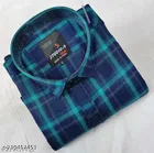 Cotton Blend Checkred Shirt for Men, Blue 