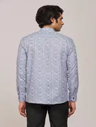 Cotton Blend Printed Kurta for Men 