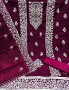 Chanderi Cotton Embroidered Punjabi/All Over Suits for Women 