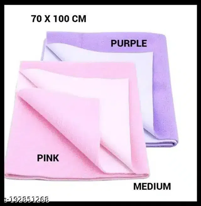 Cotton Mattress Protection Sheet (Purple & Baby Pink, 40x28 inches) (Pack of 2)