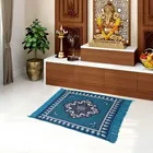 Cotton Pooja Mats (Teal, 60x60 cm)