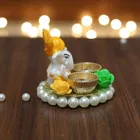 Metal Decoretive Pooja Thali, Multicolour Pack of 2